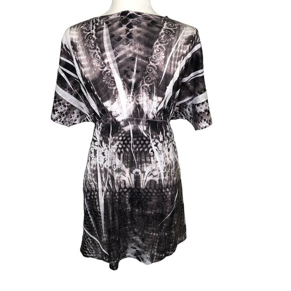 Unity Beach Black White Tie Dye Swim Cover Up Dress - Picture 2 of 8